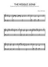 Téléchargez l'arrangement pour piano de la partition de The riddle song en PDF